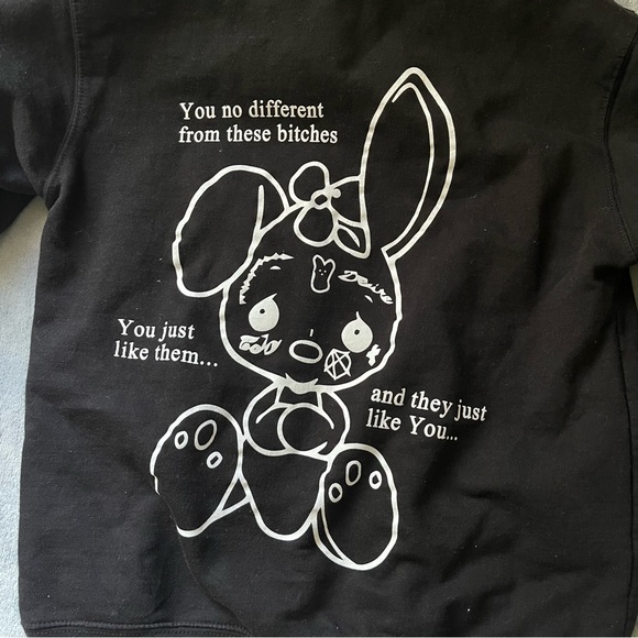 Lil Tracy black bunny tour hoodie men’s small - Picture 2 of 5